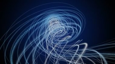 Yavaş çekimde çizgili dalga nesnesi ile fantastik video animasyonu, 4096x2304 döngü 4K