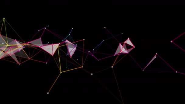 Plexus Futuriste Animation Vidéo Avec Triangles Lumineux Ralenti Boucle 4096X2304 — Video