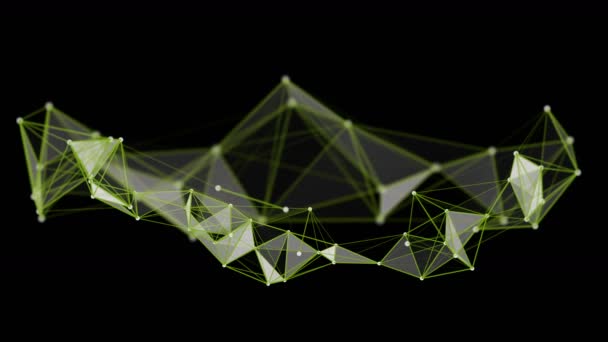 Futuristisk Plexus Video Animation Med Glödande Trianglar Slow Motion 4096X2304 — Stockvideo