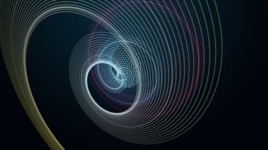 Parçacık çizgili nesne ile gelecek video animasyonu yavaş çekimde, 4096x2304 döngü 4K