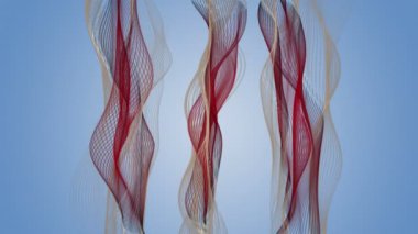 Parçacık dalgası nesnesinin ağır çekimde fantastik video animasyonu, 4096x2304 döngü 4K