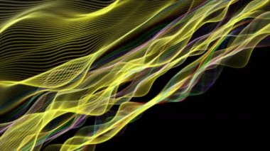 Parçacık dalga nesnesiyle gelecek video animasyonu yavaş çekimde, 4096x2304 döngü 4K