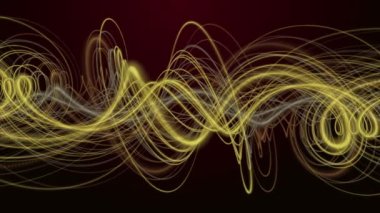Yavaş çekimde çizgili dalga nesnesi ile fantastik video animasyonu, 4096x2304 döngü 4K