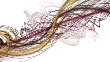 Yavaş çekimde çizgili dalga nesnesi ile fantastik video animasyonu, 4096x2304 döngü 4K