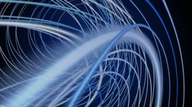 Yavaş çekimde çizgili dalga nesnesi ile gelecek video animasyonu, 4096x2304 döngü 4K