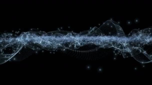 Φουτουριστικό Βίντεο Animation Αντικείμενο Σωματιδιακού Κύματος Αργή Κίνηση 4096X2304 Loop — Αρχείο Βίντεο