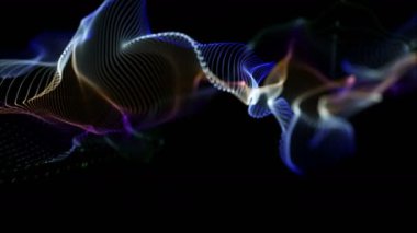 Parçacık dalga nesnesiyle gelecek video animasyonu yavaş çekimde, 4096x2304 döngü 4K