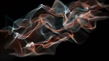 Parçacık dalga nesnesiyle gelecek video animasyonu yavaş çekimde, 4096x2304 döngü 4K