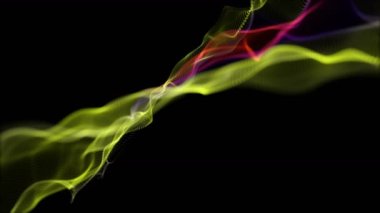 Parçacık dalga nesnesiyle gelecek video animasyonu yavaş çekimde, 4096x2304 döngü 4K