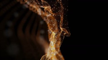 Parçacık dalga nesnesiyle gelecek video animasyonu yavaş çekimde, 4096x2304 döngü 4K