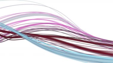 Yavaş çekimde çizgili dalga nesnesi ile fantastik video animasyonu, 4096x2304 döngü 4K