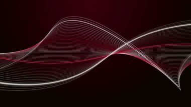 Yavaş çekimde çizgili dalga nesnesi ile gelecek video animasyonu, 4096x2304 döngü 4K