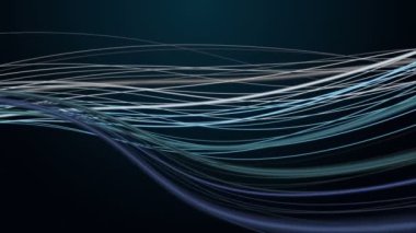 Yavaş çekimde çizgili dalga nesnesi ile fantastik video animasyonu, 4096x2304 döngü 4K