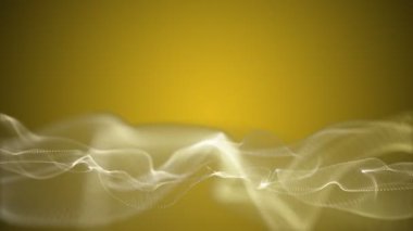 Parçacık dalga nesnesi ile fantastik video animasyonu yavaş çekim ve metin için boşluk, 4096x2304 döngü 4K