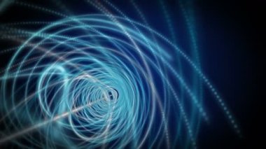 Parçacık çizgili nesne ile gelecek video animasyonu yavaş çekimde, 4096x2304 döngü 4K