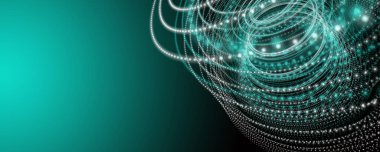 Gelecekçi parçacık çizgisi panorama arkaplan tasarımı illüstrasyonu