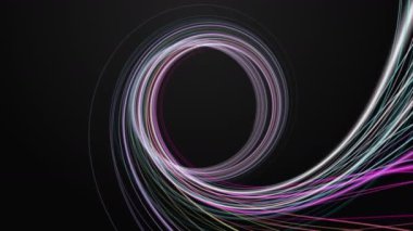 Yavaş çekimde çizgili dalga nesnesi ile gelecek video animasyonu, 4096x2304 döngü 4K