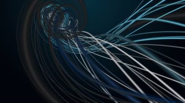 Yavaş çekimde çizgili dalga nesnesi ile gelecek video animasyonu, 4096x2304 döngü 4K