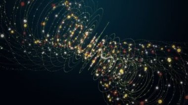 Parçacık çizgili nesne ile gelecek video animasyonu yavaş çekimde, 4096x2304 döngü 4K