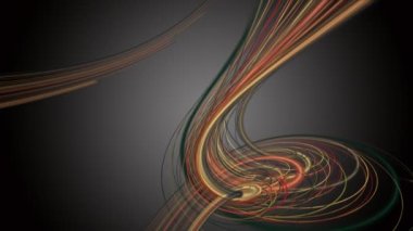 Yavaş çekimde çizgili dalga nesnesi ile fantastik video animasyonu, 4096x2304 döngü 4K