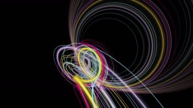 Yavaş çekimde çizgili dalga nesnesi ile gelecek video animasyonu, 4096x2304 döngü 4K