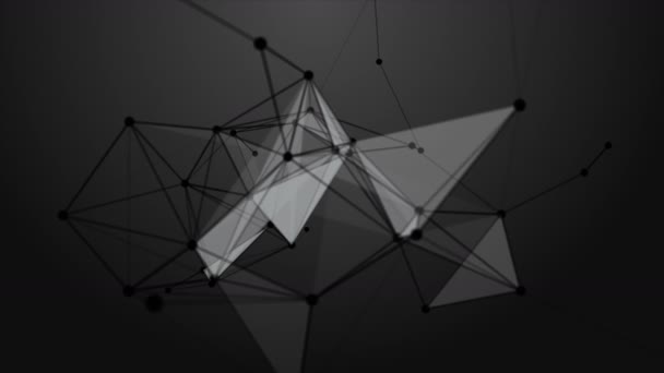 Темная Плексусная Видеоанимация Треугольниками Замедленной Съемке 4096X2304 Loop — стоковое видео