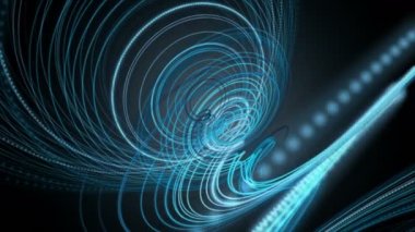 Yavaş çekimde çizgili dalga nesnesi ile fantastik video animasyonu, 4096x2304 döngü 4K