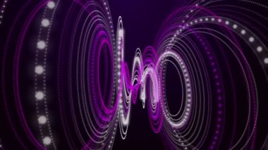 Parçacık çizgili dalga nesnesiyle gelecek video animasyonu, 4096x2304 döngü 4K