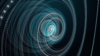 Parçacık çizgili dalga nesnesiyle gelecek video animasyonu, 4096x2304 döngü 4K