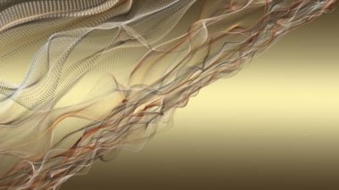 Parçacık dalga nesnesi ile fantastik video animasyonu yavaş çekim ve metin için boşluk, 4096x2304 döngü 4K