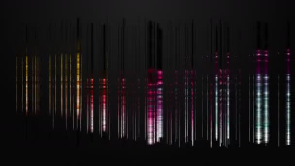 Animation vidéo futuriste avec objet rayé lumineux au ralenti, boucle 4096x2304 4K