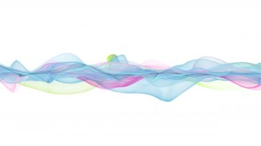 Parçacık dalga nesnesi ile fantastik video animasyonu yavaş çekim ve metin için boşluk, 4096x2304 döngü 4K