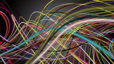 Yavaş çekimde çizgili dalga nesnesi ile fantastik video animasyonu, 4096x2304 döngü 4K