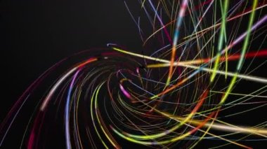 Yavaş çekimde çizgili dalga nesnesi ile gelecek video animasyonu, 4096x2304 döngü 4K