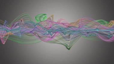 Parçacık dalga nesnesi ile fantastik video animasyonu yavaş çekim ve metin için boşluk, 4096x2304 döngü 4K