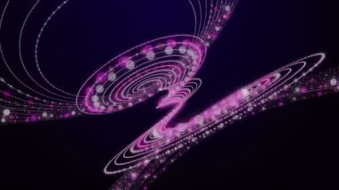 Parçacık çizgili nesne ile gelecek video animasyonu yavaş çekimde, 4096x2304 döngü 4K