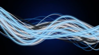 Yavaş çekimde çizgili dalga nesnesi ile fantastik video animasyonu, 4096x2304 döngü 4K