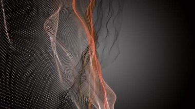 Parçacık dalga nesnesi ile fantastik video animasyonu yavaş çekim ve metin için boşluk, 4096x2304 döngü 4K