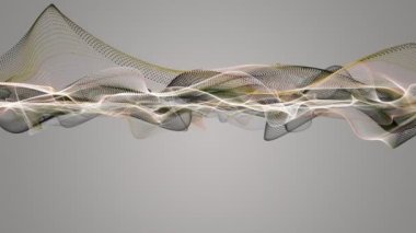 Parçacık dalga nesnesi ile fantastik video animasyonu yavaş çekim ve metin için boşluk, 4096x2304 döngü 4K