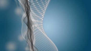 Parçacık dalgası nesnesinin ağır çekimde fantastik video animasyonu, 4096x2304 döngü 4K