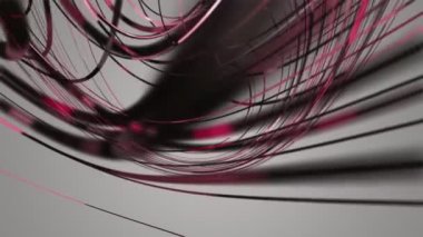 Yavaş çekimde çizgili dalga nesnesi ile fantastik video animasyonu, 4096x2304 döngü 4K