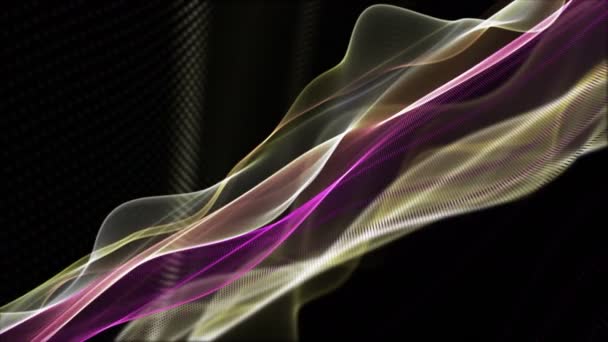 スローモーションで粒子波オブジェクトと幻想的なビデオアニメーション 4096X2304ループ — ストック動画
