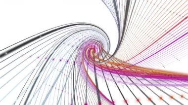 Yavaş çekimde çizgili dalga nesnesi ile fantastik video animasyonu, 4096x2304 döngü 4K