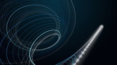 Yavaş çekimde çizgili dalga nesnesi ile fantastik video animasyonu, 4096x2304 döngü 4K