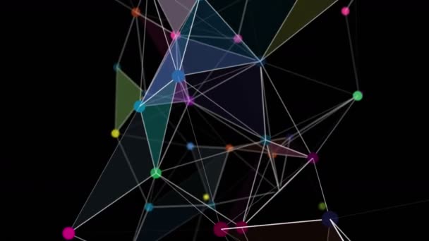 Futuristic Plexus Video Animation Glowing Triangles Slow Motion 4096X2304 Loop — Stock Video