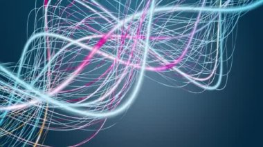 Yavaş çekimde çizgili dalga nesnesi ile fantastik video animasyonu, 4096x2304 döngü 4K