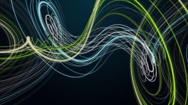 Yavaş çekimde çizgili dalga nesnesi ile fantastik video animasyonu, 4096x2304 döngü 4K