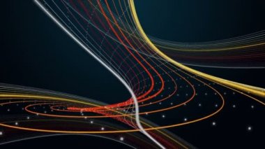 Yavaş çekimde çizgili dalga nesnesi ile fantastik video animasyonu, 4096x2304 döngü 4K