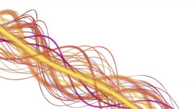 Yavaş çekimde şerit dalga nesnesi ve metin için uzay ile fantastik video animasyonu, 4096x2304 döngü 4K