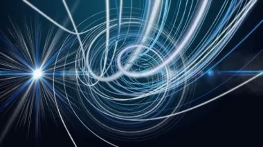 Çizgili nesne ve yavaş çekimde ışık ile gelecek video animasyonu, 4096x2304 döngü 4K